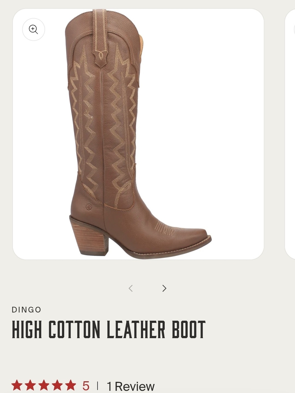 Dingo High Cotton Leather Boot - Picture 2 of 5